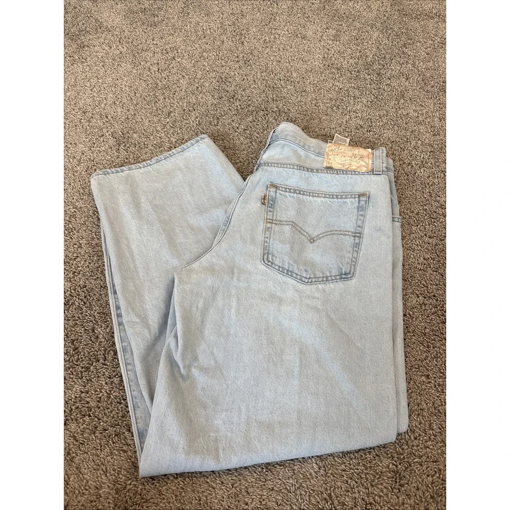 LEVIS PREMIUM High Rise BAGGY DAD WIDE LEG Pleated Jeans 31 (36x30) Flower Patch